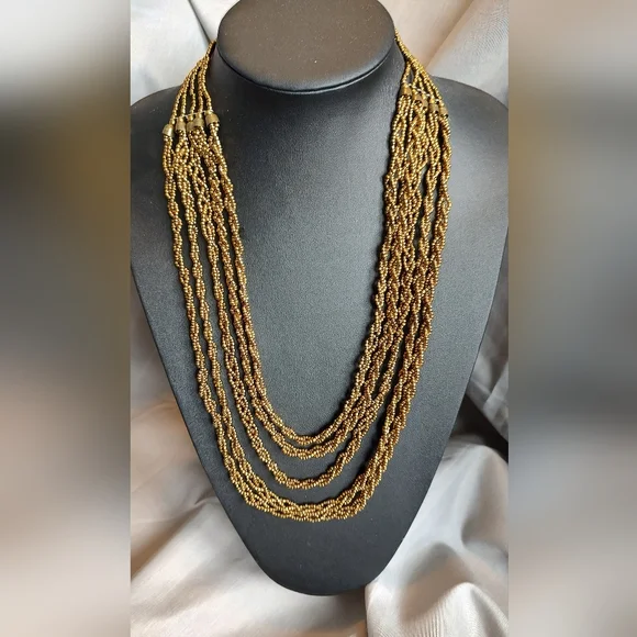 Chic Gold Multi-Strand Necklace - Picture 6 of 8